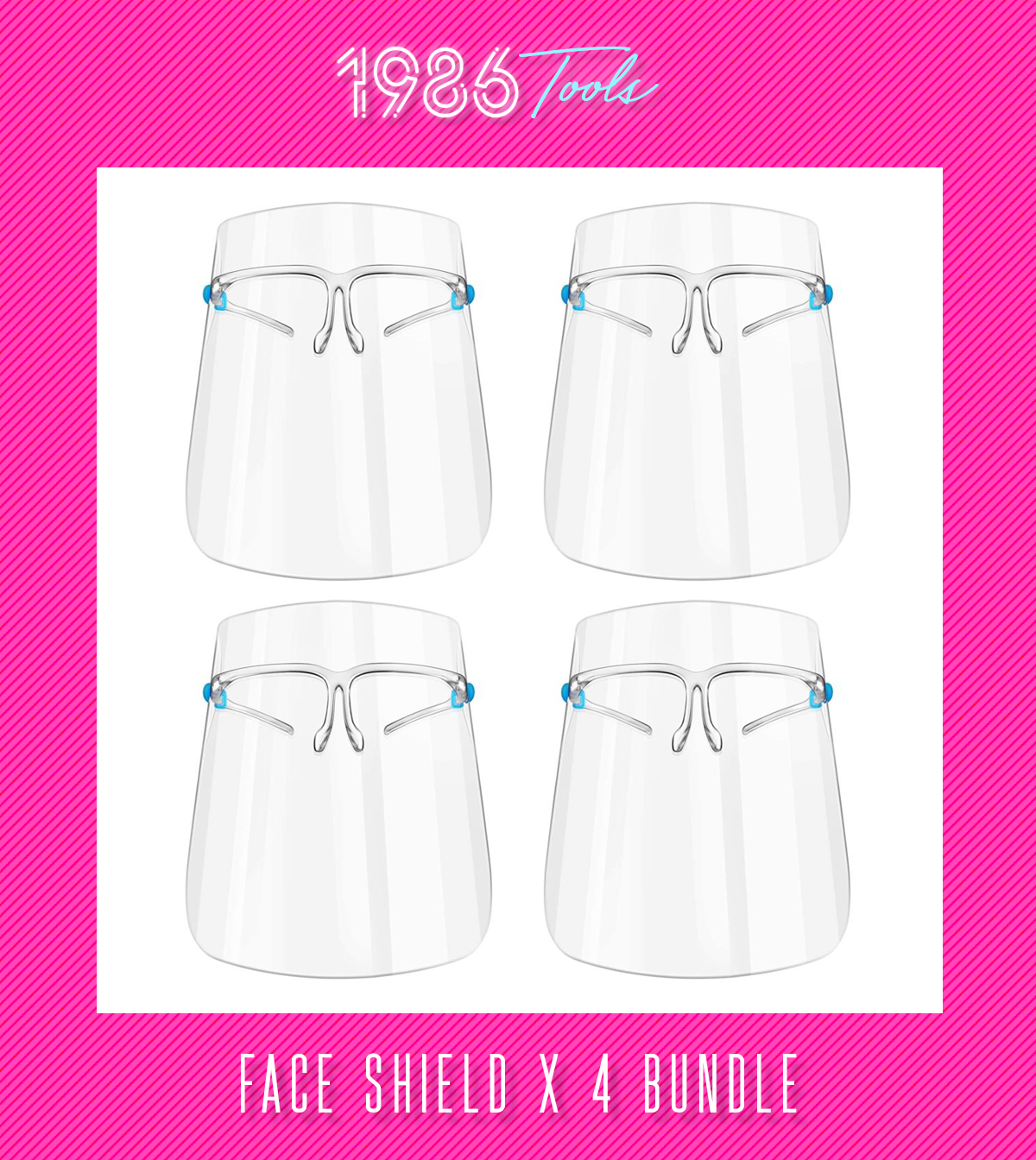 Face shield with Glasses Frame - Bundle 4pc x $18